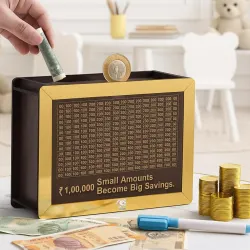 Storio Wooden Piggy Bank with Counter