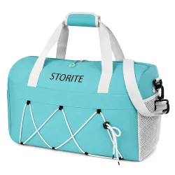 Storite Nylon 48.5cm Travel Duffle Bag for Men & Women Muti-Pocket Sports Shoulder Duffel Bag with Wet Pocket & Shoe Com