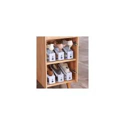 Storite 6 Pack Plastic Shoe Slots Organizer Space Saver Double Deck Shoe Rack