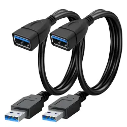 Storite 2 Pack 30cm USB 3.0 Extension Cable Type A Male to Female