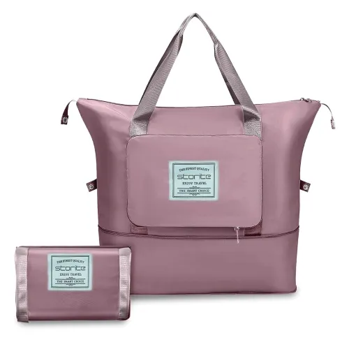 Image of Storite Foldable Travel Duffle Bag, Pink, 40x23x30 cm