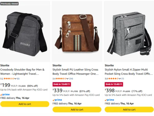 Image of Storite Shoulder Bag Starting @ ₹199