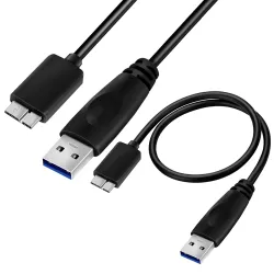 Storite 45CM USB 3.0 Cable A to Micro B Cable, Black