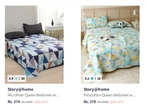 Image of Story At Home bedsheets upto 85% Discount