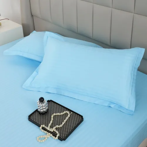 Image of Story@Home 100% Cotton 300 TC Satin Stripe Bedsheet