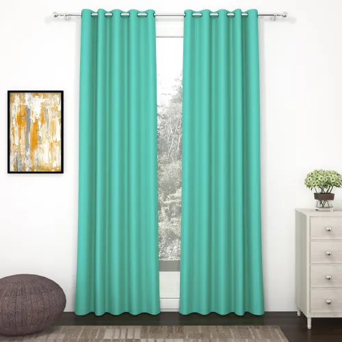 Image of Story@Home 100% True Blackout Door Curtains 7 Feet Long Set of 2