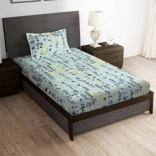 Image of Story@home 180 TC Microfiber Single Printed Flat Bedsheet