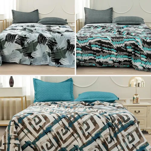 Image of Story@Home 240 TC Bedsheet for Double Bed Queen Size | Microfiber Double Bed Bedsheet Combo | 235 X 250 Cm with 2 Pillow