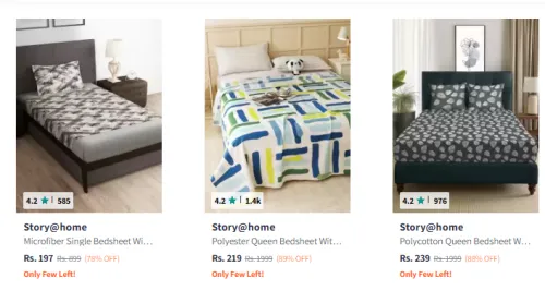 Image of Story@home Badsheet Starts @ ₹197