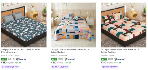 Image of Story@home Bedsheet Upto 84% Discount
