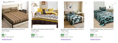 Image of Story Home Bedsheets at minimum 80% Discount