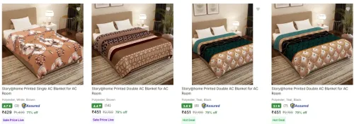 Image of Story Home Blankets at Minimum 70% Discount