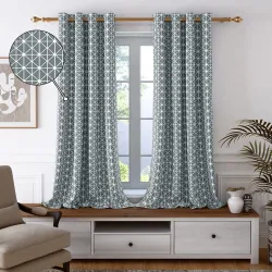  Story@Home Bohemian Cotton Window Curtain 5 Feet Grey White