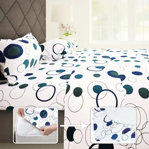 Image of Story@Home Elastic Fitted Bedsheet for Queen size bed with 2 Pillow Covers 