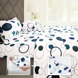 Story@Home Elastic Fitted Bedsheet for Queen size bed with 2 Pillow Covers