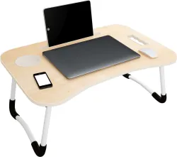 Story@home LT4004 Wood Portable Laptop Table (Finish Color - White Mapple, Pre Assembled)