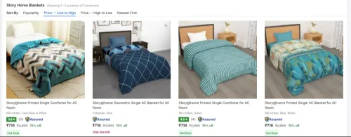 Image of Story@Home Single Blankets at 76% Discount 