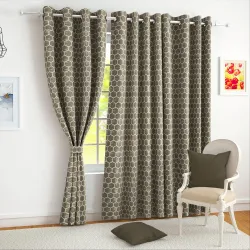Story@Home Window Curtains 5 Feet Long Set of 1 | Room Darkening Curtain | Hexagon Hive Printed | Thermal Insulated Curt