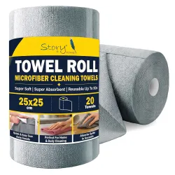 Story@Home 20 X All Purpose Microfiber Reusable Cleaning Cloth Towels, Grey