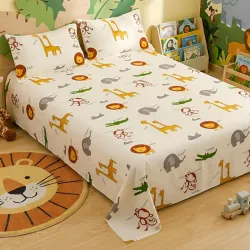 Story@Home Cartoon Bedsheet Double Bed with 2 Pillow Covers 180TC Microfiber