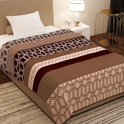 Story@Home Polyester Premium Plush Summer Single Bed Dohar Blanket - Brown