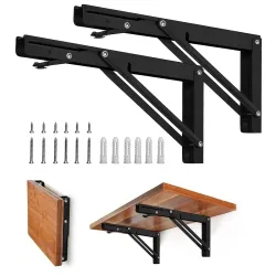 Storystore Heavy Duty Folding Shelf Brackets (8 Inch, Pack of 2)