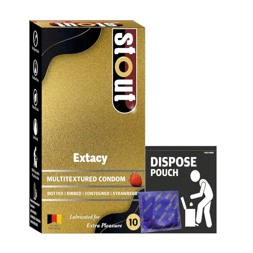Image of Stout Multitextured Strawberry Flavoured Condoms