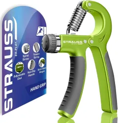 Strauss Adjustable Strengthener | Finger Exerciser| Hand Grip/Fitness Grip (Green, Black)