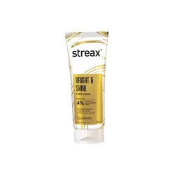 Streax Bright & Shine Face Wash for Glowing Skin,100 ml | 4% Vitamin C & Glycolic Acid Serum Complex | Face Cleanser | V
