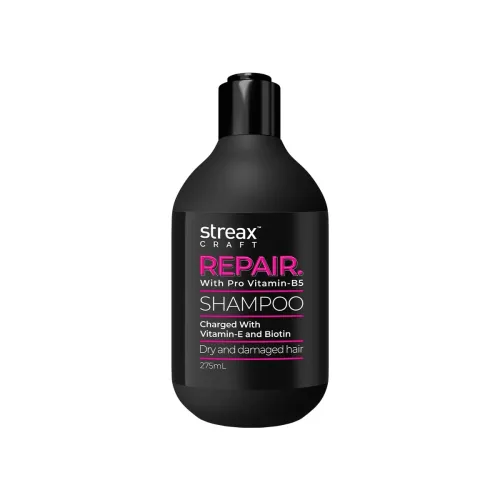 Image of Streax Craft Repair Shampoo, 275 ml for women I For Dry and Damaged Hair I Repair With Pro Vitamin B-5 I