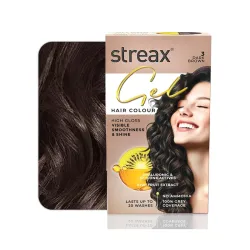 Streax Gel Hair Colour Dark Brown 3, 150ml