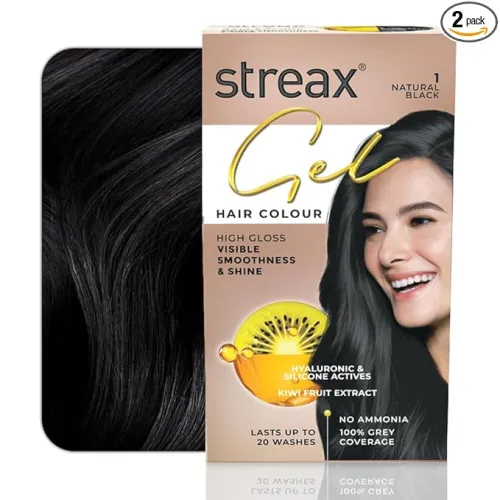 Image of Streax Gel Hair Black Colour for Women 150 ml 