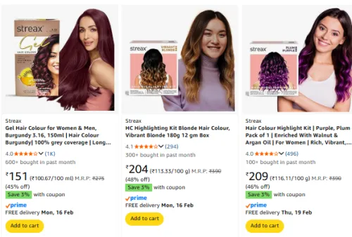 Image of Streax hair colour Upto 50% Discount