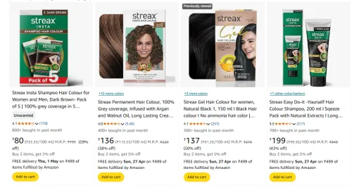 Image of Streax Hair Product Starting @ ₹80