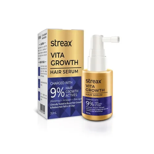 Image of Streax Hair Growth Serum for Scalp, 30 ml with 3% Redensyl, 3% Anagain, 3% Baicapil, Biotin & Caffeine, Hair Serum for H