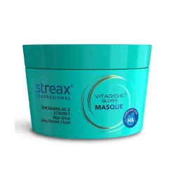 Streax Professional Vitariche Gloss Hair Mask With Hyaluronic Acid- 200gm, Deep Conditioner for Dry, Damaged & Frizz free Hair, Hydrating Masque with Hyaluron Molecules, Sulfate & Paraben-Fr...