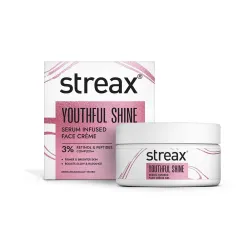 Streax Youthful Shine Serum Infused Face Cream, 50 gm with 3% Retinol & Peptides Complex