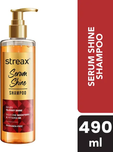 Image of Streax Serum Shine Shampoo for Frizzy & Dry Hair – 490 ml