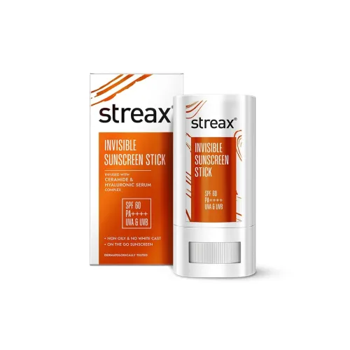 Image of Streax Sunscreen Stick SPF 60 PA++++,20 g|Broad-Spectrum UV Care|Hyaluronic Acid & Ceramides Serum complex |