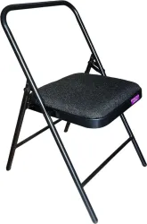 streetup india Metal Iyengar Yoga Chair With Fabric Cushion Seat Metal Outdoor Chair (Black, Pre-assembled)