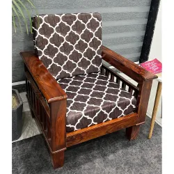 Stretchable Printed Sofa Seat Cover in Wrinkle Free Spandex Polycotton Fabric