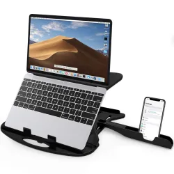 STRIFF Laptop Stand with Phone Holder (Black)