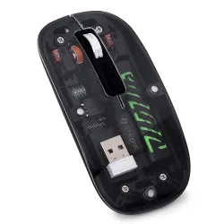 STRIFF Transparent Wireless and Bluetooth Rechargeable Mouse