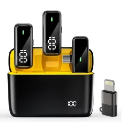 String Swing Wireless Microphone with Smart Noise Reduction – Clip-On Mic for iPhone & Android | 48H Backup, 360° Voice 