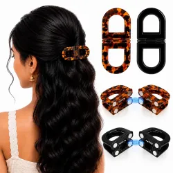 Strong Magnetic Hair Clutcher Set of 2 for Women, Lightweight 2 in 1 Snap Hair Clips for Styling Thin, Thick, Curly and Straight Hair During Home, Travel or Salon Use