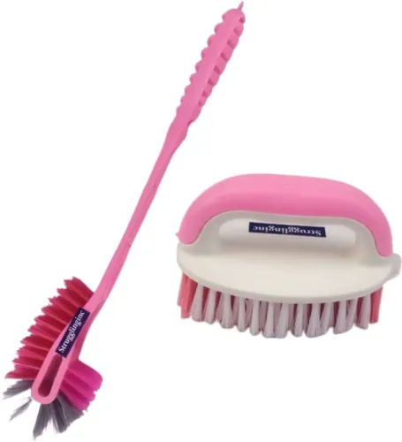 Image of STRUGGLINGINC Toilet Brush,wiper brush for Bathroom set of 2 (Pink)