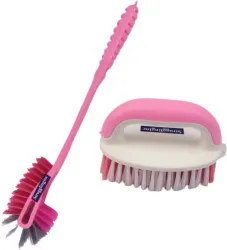 STRUGGLINGINC Toilet Brush,wiper brush for Bathroom set of 2 (Pink)