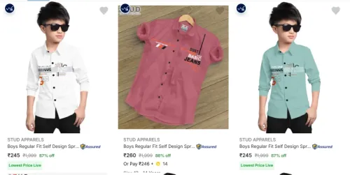 Image of STUD APPARELS Kids' Shirts at minimum 87% Discount