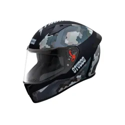 Studds Full Face Helmet Thunder D5 with Clear Visor (Matt Black N4, XL)