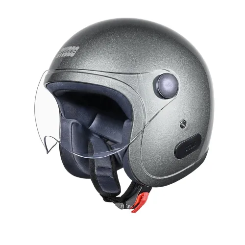 Image of Studds Jet Open Face ISI Certified Helmet with Chopper Visor Gun Grey - M